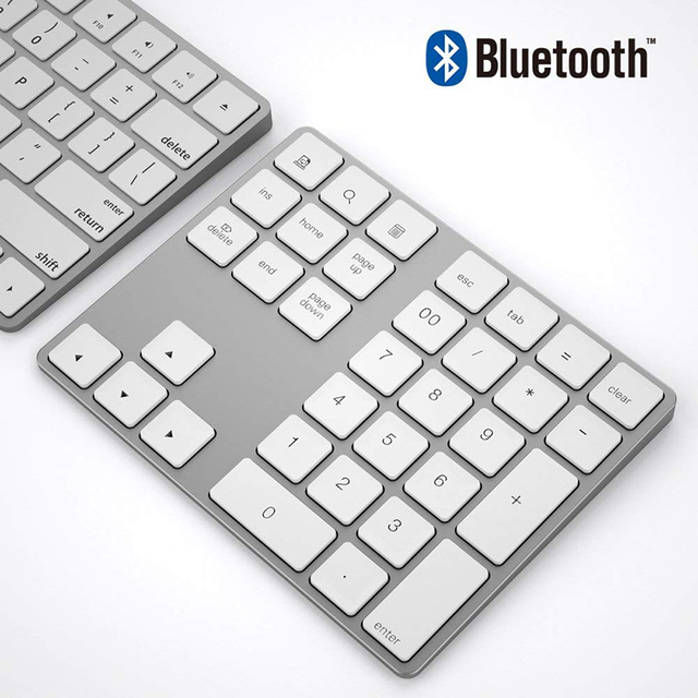 Rechargble Bluetooth Keyboard Mini Wireless Numeric keypad Bluetooth Aluminum 34 keys