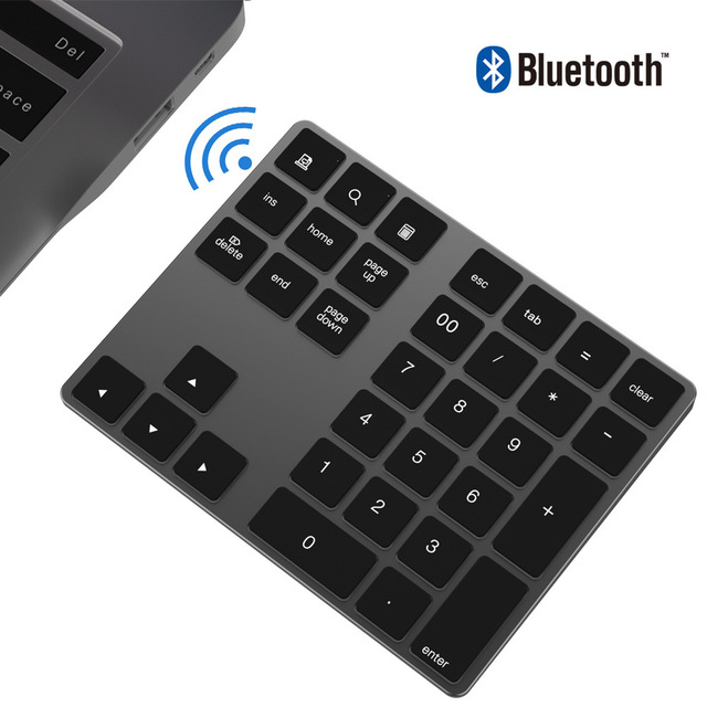 Rechargble Bluetooth Keyboard Mini Wireless Numeric keypad Bluetooth Aluminum 34 keys