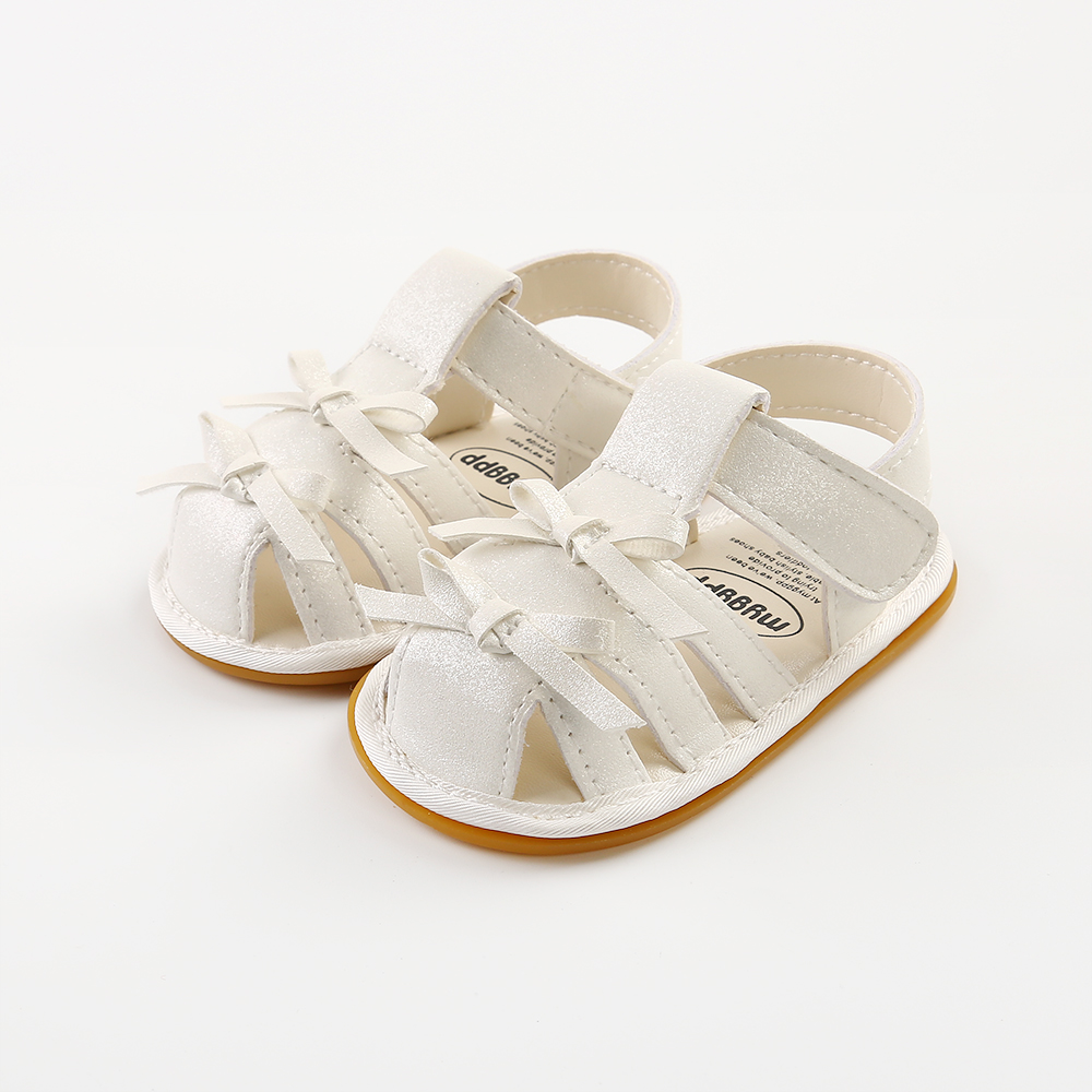 New Baby Sandals Infant Girls Shoes Bow-knot Princess Rubber Sole Non-slip Toddler First Walkers 3-colors