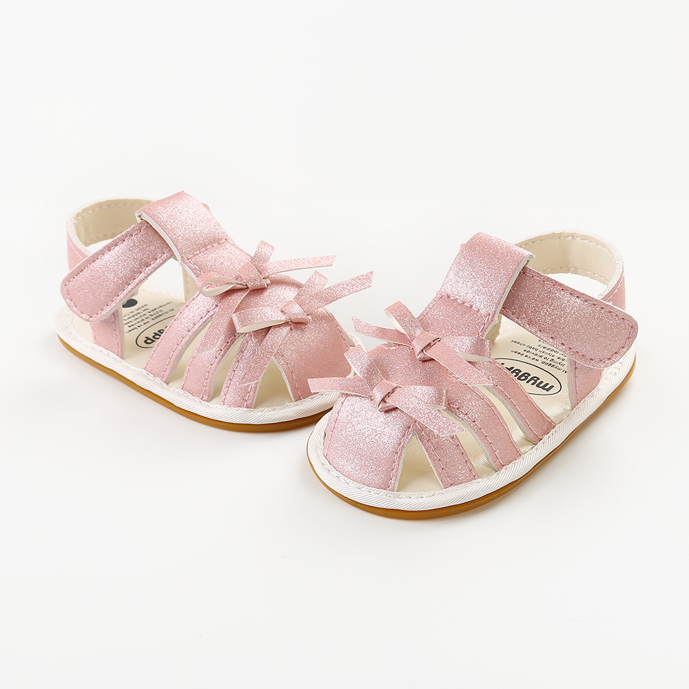 New Baby Sandals Infant Girls Shoes Bow-knot Princess Rubber Sole Non-slip Toddler First Walkers 3-colors