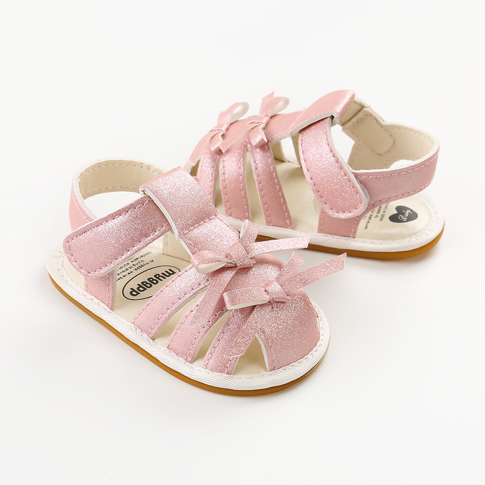 New Baby Sandals Infant Girls Shoes Bow-knot Princess Rubber Sole Non-slip Toddler First Walkers 3-colors