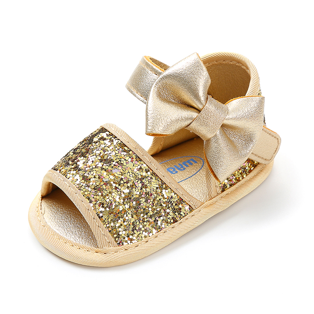 Summer Newborn Baby Shoes Non-slip Rubber Soles Boys Girls Sandals Bow-knot Leather Baby First Walking Shoes