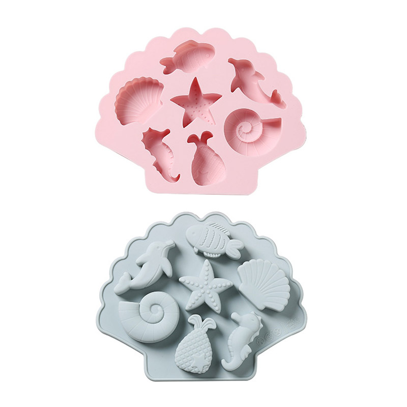 8 Cells Marine Fish Hippocampus Style Silicone Cake Molds Pastry Biscuit Candle Chocolate Mold Kitchen Baking Tool