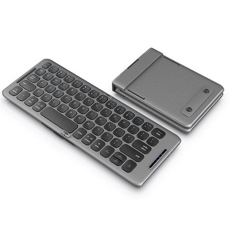 Foldable Bluetooth Keyboard Wireless Keyboard with Holder Rechargeable Pocket