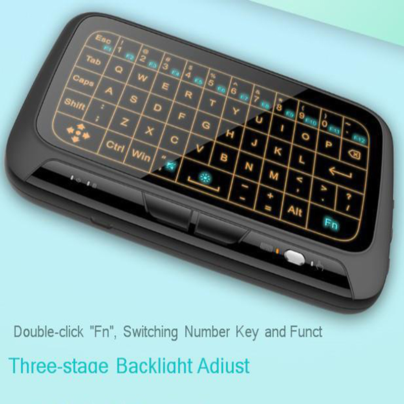 Mini 2.4G Wireless Keyboard Backlight Touchpad Air mouse IR Leaning Remote control