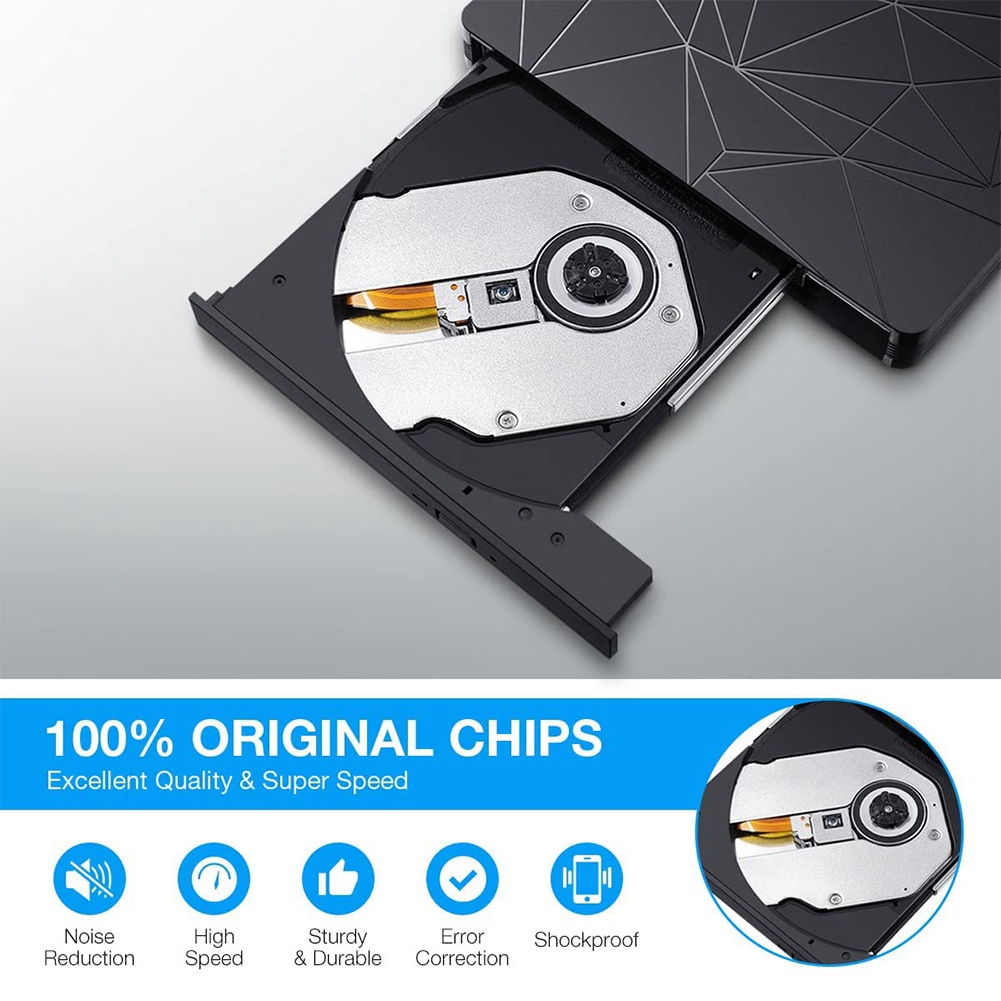 External CD DVD Drive External CD-ROM Burner DVD CD-ROM Dual Interface Type-C USB CD Burner Drive-Free Read-Write Burner