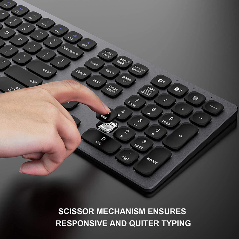 Bluetooth Keyboard Multi-Device Rechargeable Bluetooth Keyboard Aluminum Wireless