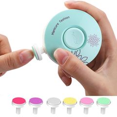 6Pcs/Set Electric Baby Nail Trimmer Kid Nail Polisher Tool Infant Manicure Scissors Newborn Hygiene Kit Baby Nail Clipper Cutter Green 6.5x2.7cm A#