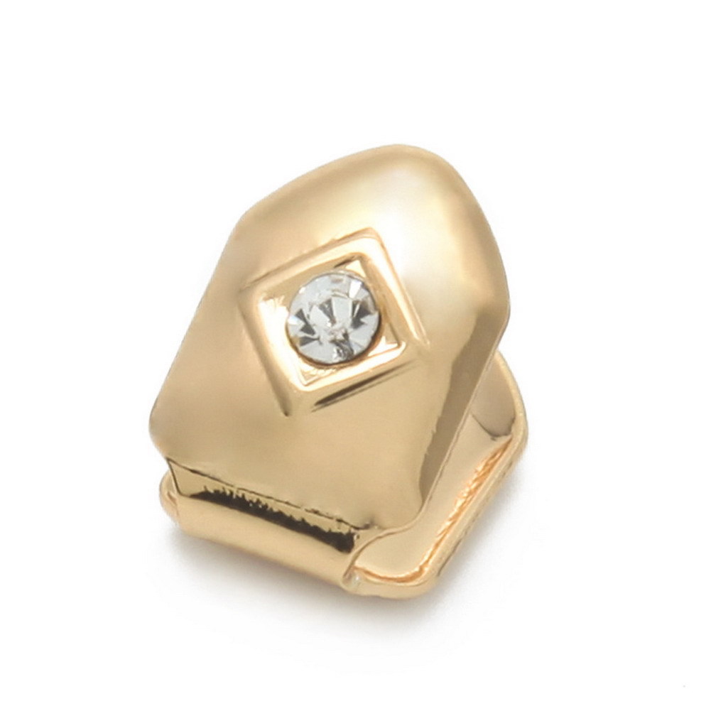 Single diamond single gold tooth set Halloween teeth grillz rapper hip hop accessories