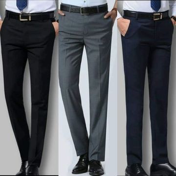 3 Set Official Black,navy,grey Colours Offce Trousers 32 Multicolour