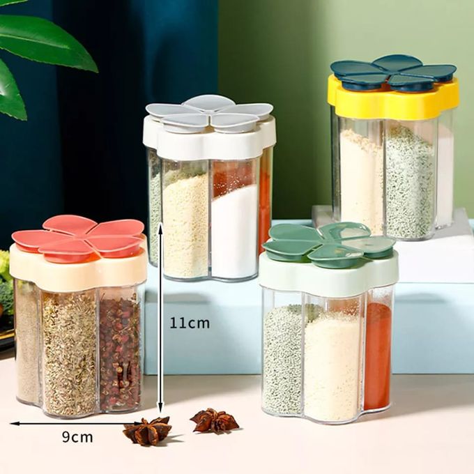 6pcs 170ml Plastic Spice Jars With Blender Lid Transparent Spice