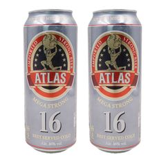 2 Pack Atlas Mega Strong Beer 16% Alcohol By Volume Dutch Brewed - 500 ML Each Can Alcohols Drinks Beer, Wine and Spirits As Picture 500ML