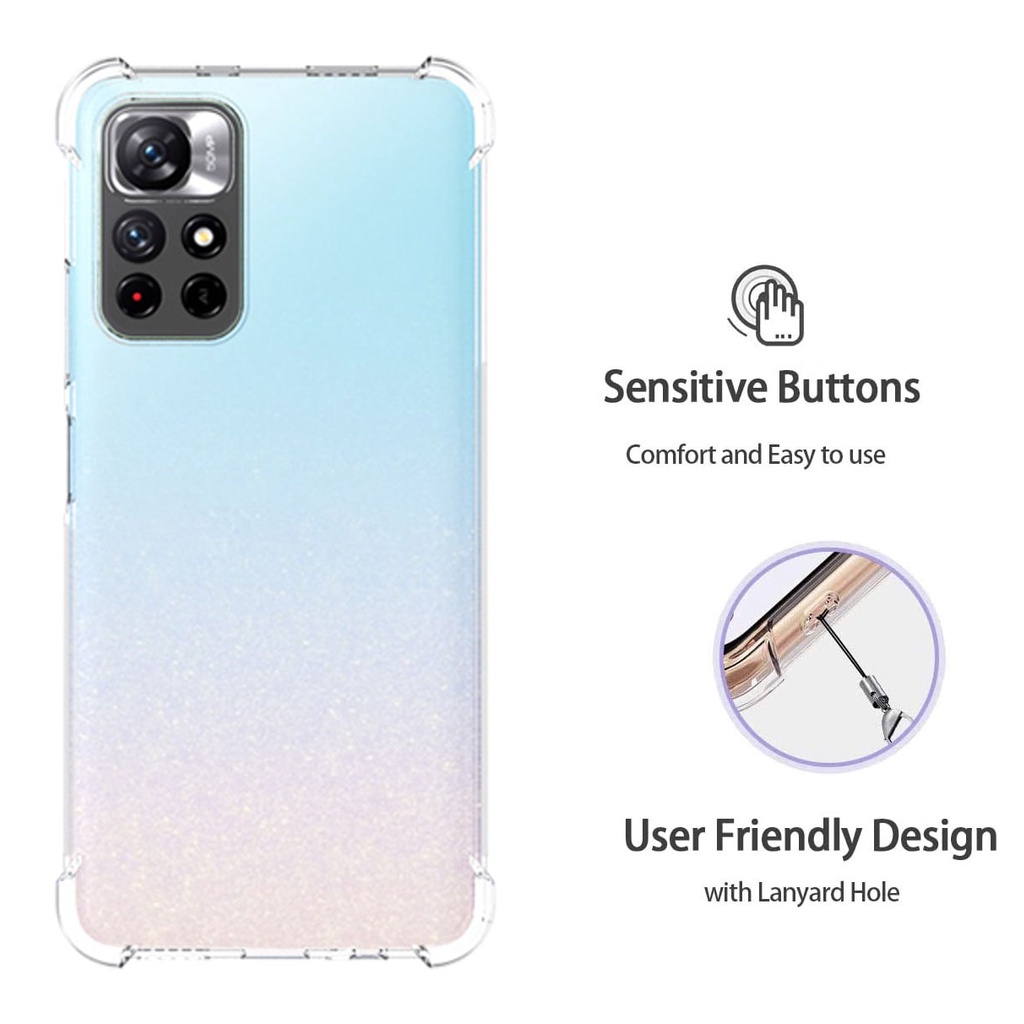 Necklace Cover For XiaoMi Redmi Note 11 10 9 Pro Max 4G 5G Case Transparent Soft with Landyard Strap