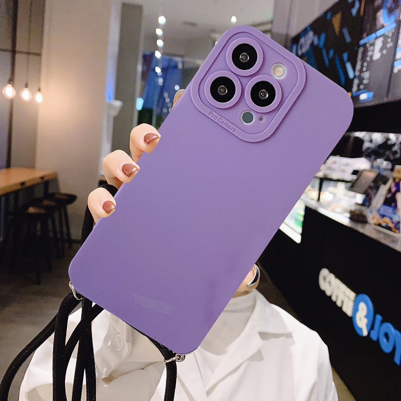 Fashion Wine Necklace Cover For iPhone 13 12 Mini 14 Pro Max Case TPU Silicone Casing With Long Necklace Lanyard Strap Rope Cord