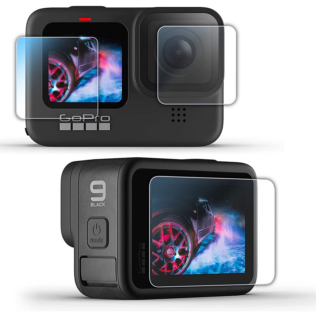 Screen Protector for GoPro Hero 10/9 Ultra Clear Tempered Glass Front Camera Lens Screen Protector Case