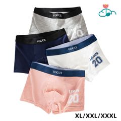 Cloudoon Underwear For Men 2023 New Style Briefs 4pcs/set Multicoloured 3XL