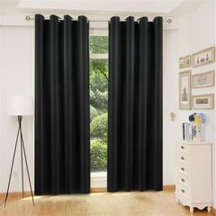 Modern Blackout Curtains For Living Room Window Bedroom Curtains Fabrics Finished Drapes Blinds Black W107*H213CM