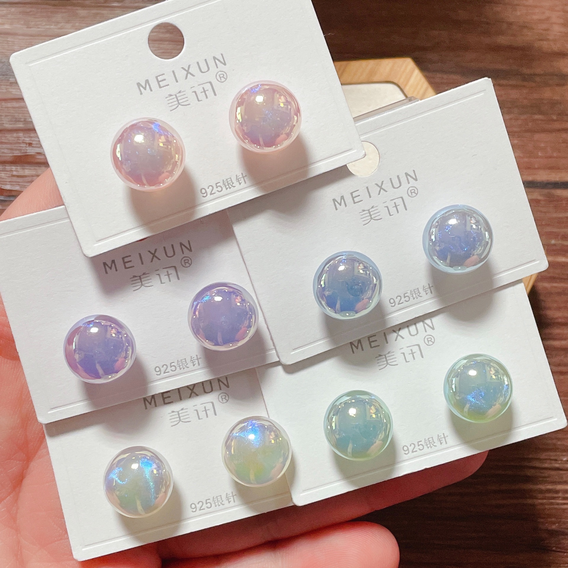 2022 earrings new color mermaid hime pearl simple fashion stud earrings female silver needle versatile temperament elegant and cute