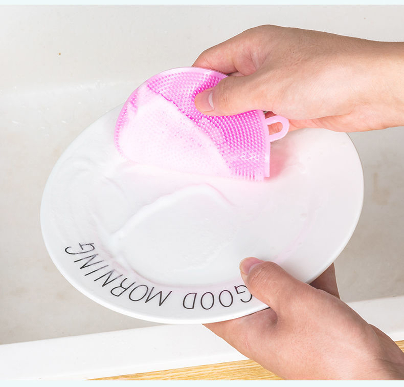 6 pcs Silicone dishwashing cloth does not stick to oil kitchen special washing pot brush washing dish washing artifact cleaning brush cleaning brush cleaning cloth washing dishwashing brush wipe
