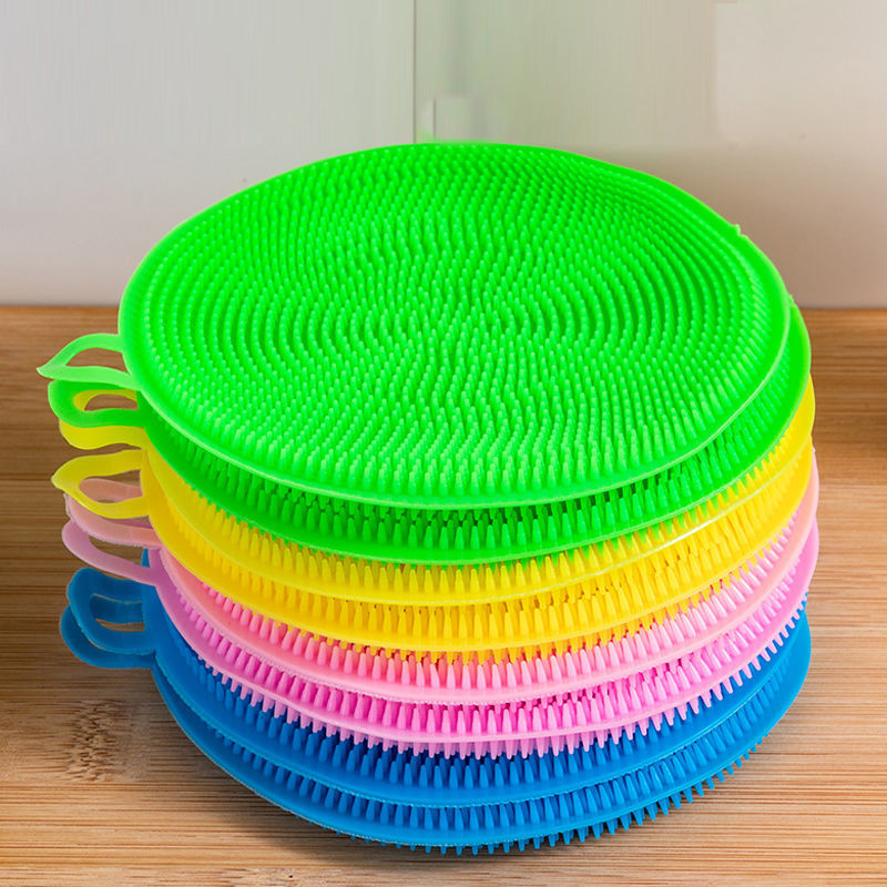 6 pcs Silicone dishwashing cloth does not stick to oil kitchen special washing pot brush washing dish washing artifact cleaning brush cleaning brush cleaning cloth washing dishwashing brush wipe