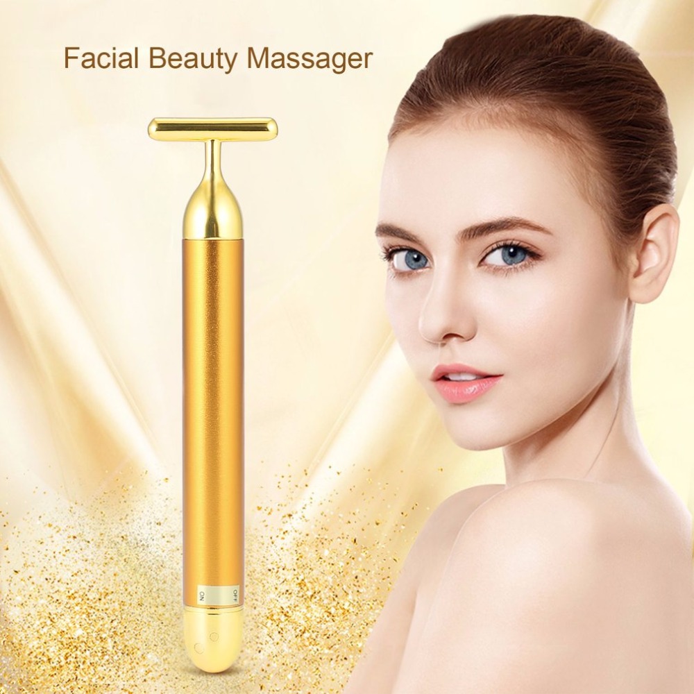 Small Size Beauty Face Lift Tool T Shape Facial Beauty Vibration Massager Energy Vibrating Bar