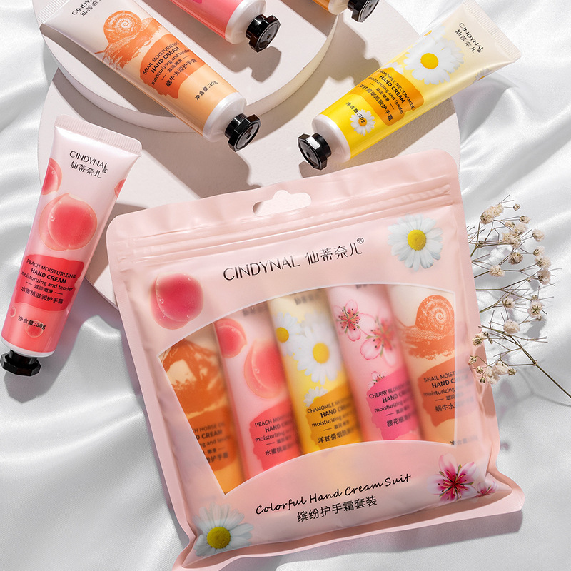New Arrivals 5 pcs Hand Cream Set  Moisturizing Hand Cream Skin Care Gift Box Hand Anti-Cracking Moisturizing Hand Nourish And Care Cream Hand Cream Set Box  Souvenir