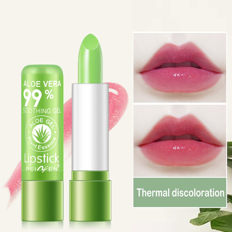 2Pcs aloe vera color changing lipstick makeup lip  balm does not fade moisturizing lip balm moisturizing waterproof warm lip balm lip gloss anti-aging lipstick New Arrival Lipstick retouched satin lipstick