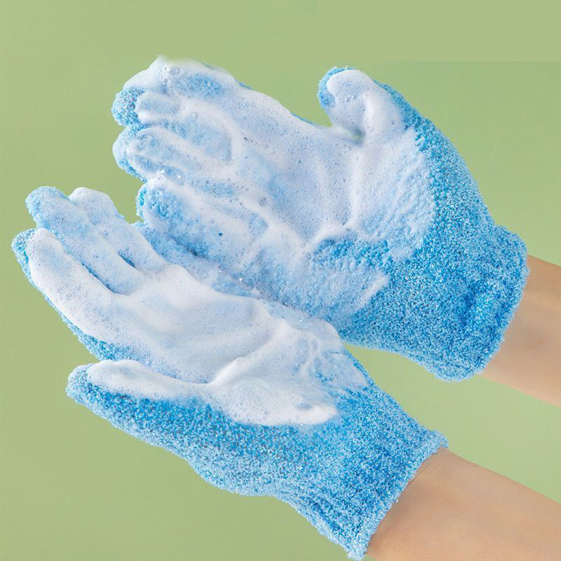 2pcs Five Finger Bathing Gloves Bathing gloves Male and Female No Pain Whole Body Rubbing Mud Rubbing Back Rubbing Bathing Gloves Frosted Gloves Bathing God Tool Rubbing Back