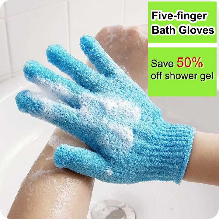 2pcs Five Finger Bathing Gloves Bathing gloves Male and Female No Pain Whole Body Rubbing Mud Rubbing Back Rubbing Bathing Gloves Frosted Gloves Bathing God Tool Rubbing Back