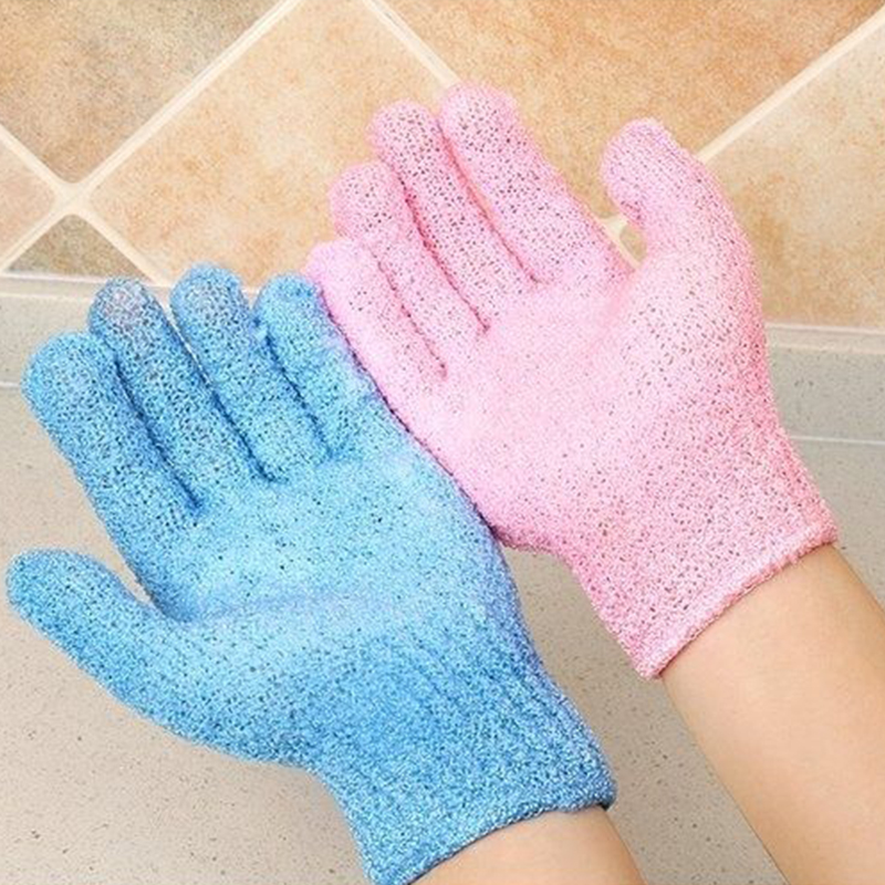 2pcs Five Finger Bathing Gloves Bathing gloves Male and Female No Pain Whole Body Rubbing Mud Rubbing Back Rubbing Bathing Gloves Frosted Gloves Bathing God Tool Rubbing Back