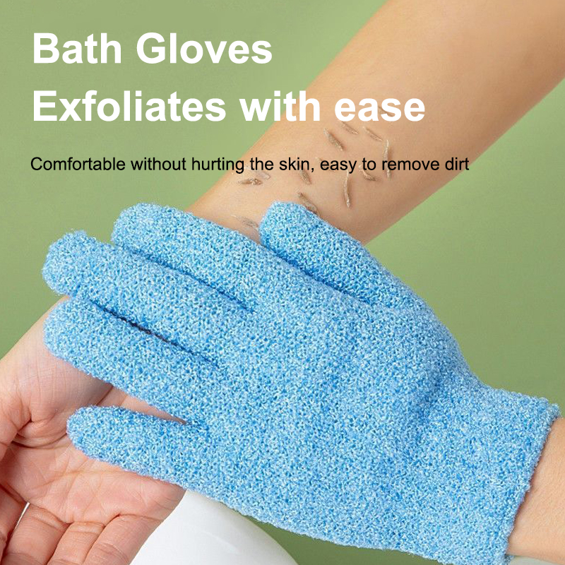 2pcs Five Finger Bathing Gloves Bathing gloves Male and Female No Pain Whole Body Rubbing Mud Rubbing Back Rubbing Bathing Gloves Frosted Gloves Bathing God Tool Rubbing Back