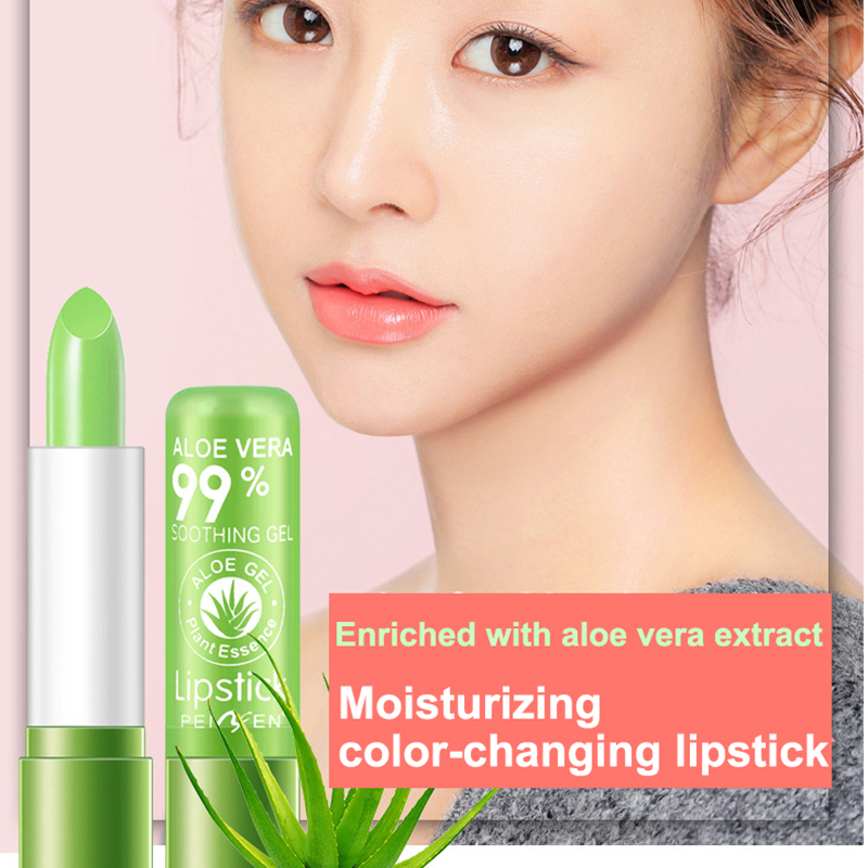 2Pcs aloe vera color changing lipstick makeup lip  balm does not fade moisturizing lip balm moisturizing waterproof warm lip balm lip gloss anti-aging lipstick New Arrival Lipstick retouched satin lipstick