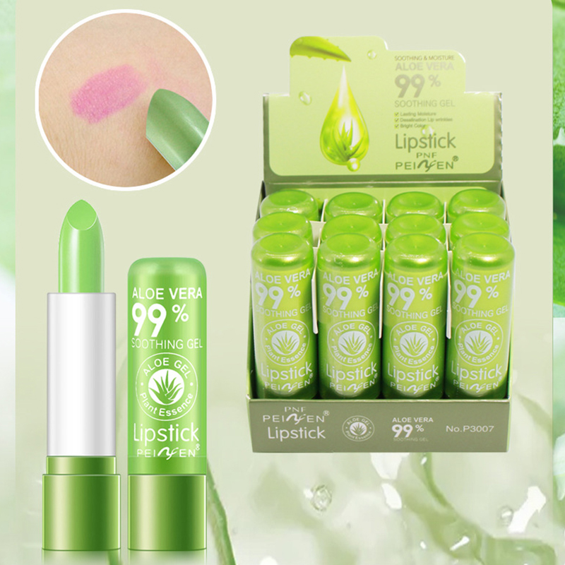 2Pcs aloe vera color changing lipstick makeup lip  balm does not fade moisturizing lip balm moisturizing waterproof warm lip balm lip gloss anti-aging lipstick New Arrival Lipstick retouched satin lipstick