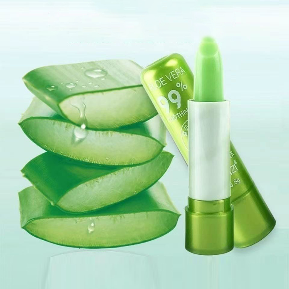 2Pcs aloe vera color changing lipstick makeup lip  balm does not fade moisturizing lip balm moisturizing waterproof warm lip balm lip gloss anti-aging lipstick New Arrival Lipstick retouched satin lipstick