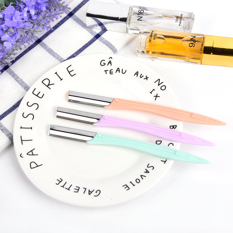 3 pcs 3 colors Fashion Eyebrow Shaper Shaving Stainless Steel rust Proof Sharp Painless Hair Razors Eyebrow Shaver Eyebrow Trimmer Female Facial Shaver Hair Remover Blade For Beauty And Makeup Tool