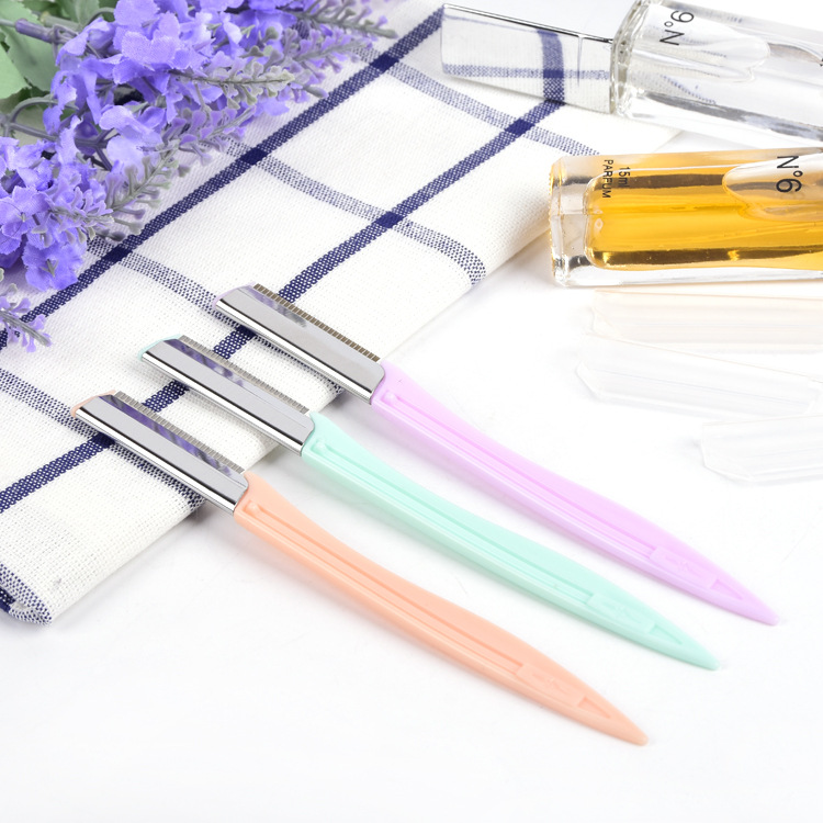3 pcs 3 colors Fashion Eyebrow Shaper Shaving Stainless Steel rust Proof Sharp Painless Hair Razors Eyebrow Shaver Eyebrow Trimmer Female Facial Shaver Hair Remover Blade For Beauty And Makeup Tool