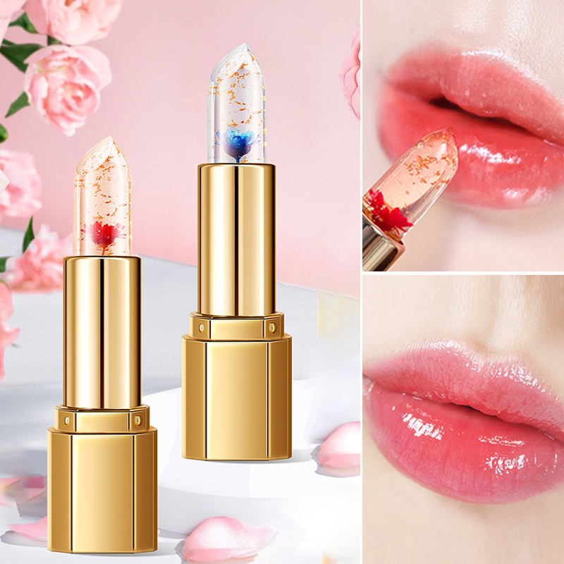 New Arrival Lipstick makeup Discoloration lipstick Moisturizing Waterproof Colorless  Non Staining Cup Transparent Lipstick Petal LipstickPetal jelly color changing lipstick New Arrival Lipstick retouched