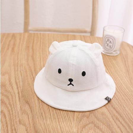 Spring Summer Baby Bucket Hat Cute Bear Ear Newborn Panama Cap Solid Color Outdoor Beach Kids Baby Boy Girl Sun Hats