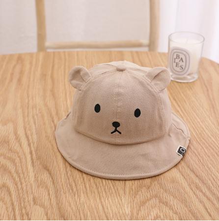 Spring Summer Baby Bucket Hat Cute Bear Ear Newborn Panama Cap Solid Color Outdoor Beach Kids Baby Boy Girl Sun Hats