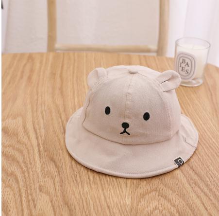 Spring Summer Baby Bucket Hat Cute Bear Ear Newborn Panama Cap Solid Color Outdoor Beach Kids Baby Boy Girl Sun Hats