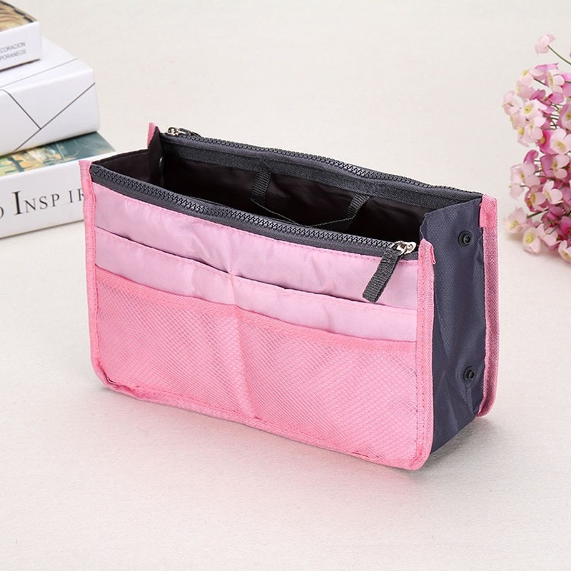 Organizer Insert Bag Women Nylon Travel Insert Organizer Handbag Purse Large liner Lady Makeup Cosmetic Bag Cheap Female Tote