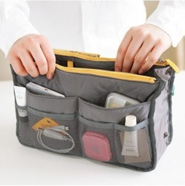 Organizer Insert Bag Women Nylon Travel Insert Organizer Handbag Purse Large liner Lady Makeup Cosmetic Bag Cheap Female Tote