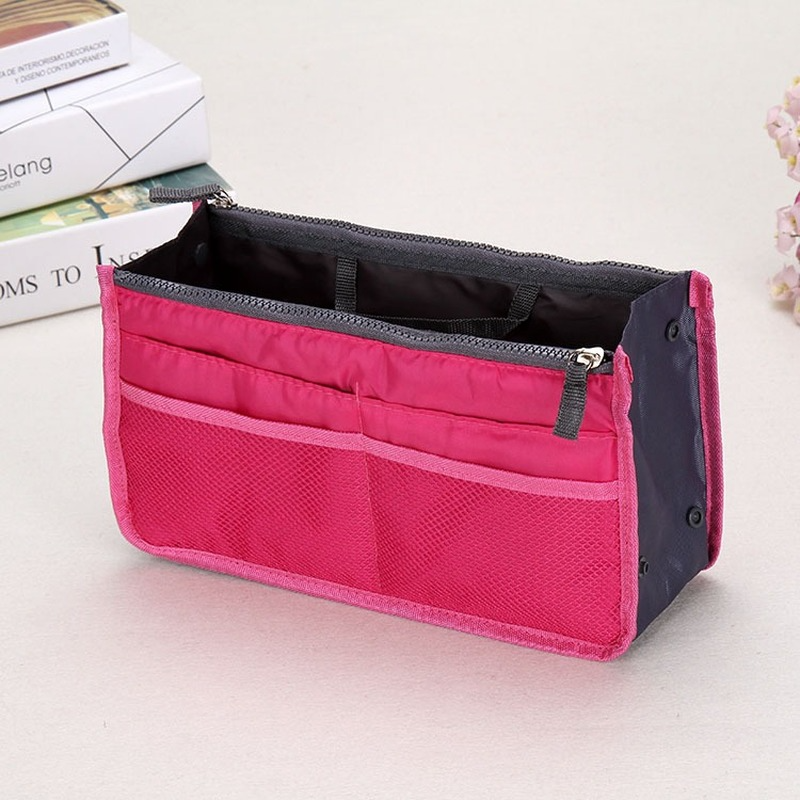 Organizer Insert Bag Women Nylon Travel Insert Organizer Handbag Purse Large liner Lady Makeup Cosmetic Bag Cheap Female Tote