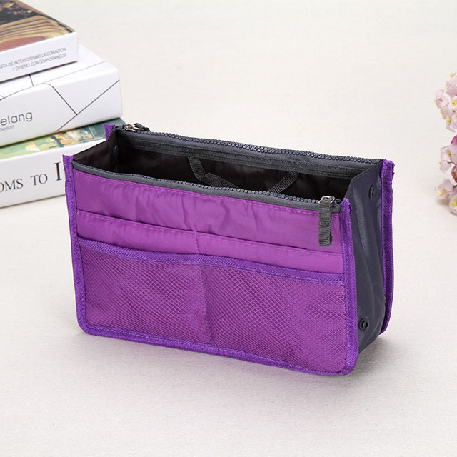 Organizer Insert Bag Women Nylon Travel Insert Organizer Handbag Purse Large liner Lady Makeup Cosmetic Bag Cheap Female Tote