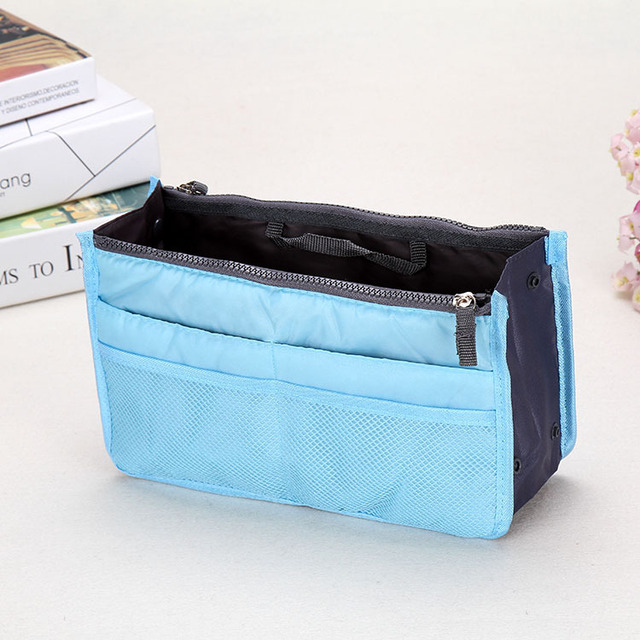 Organizer Insert Bag Women Nylon Travel Insert Organizer Handbag Purse Large liner Lady Makeup Cosmetic Bag Cheap Female Tote