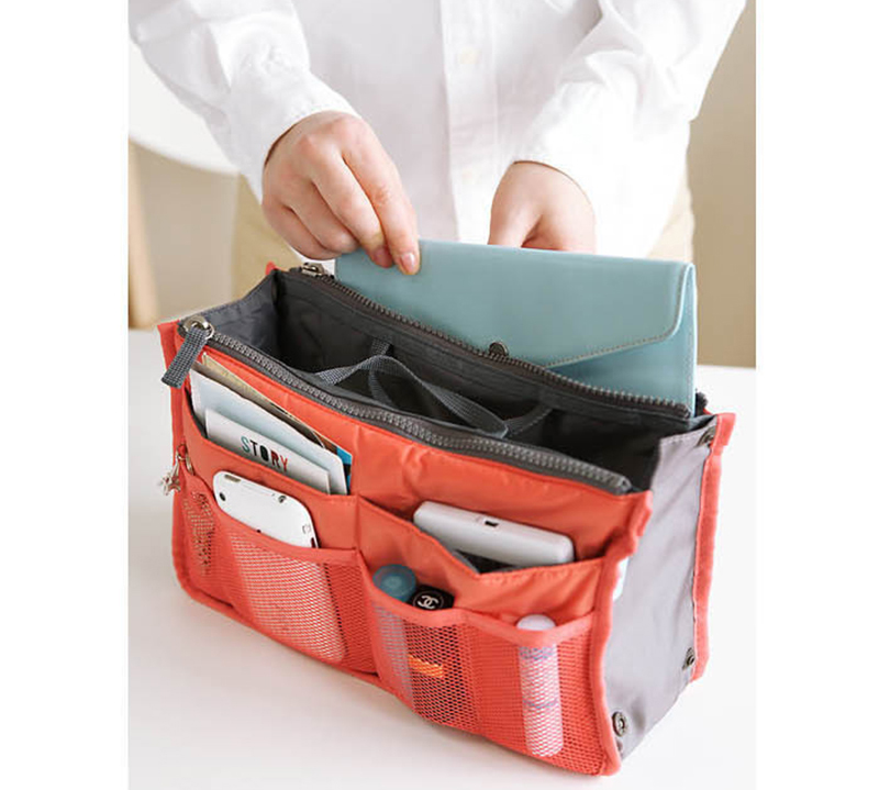 Organizer Insert Bag Women Nylon Travel Insert Organizer Handbag Purse Large liner Lady Makeup Cosmetic Bag Cheap Female Tote