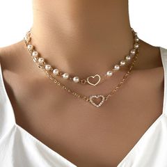 Bohemian Multi Layer Long Necklace for Women Imitation Pearl Choker Necklace Collars Statement Necklace Summer Jewelry style 02