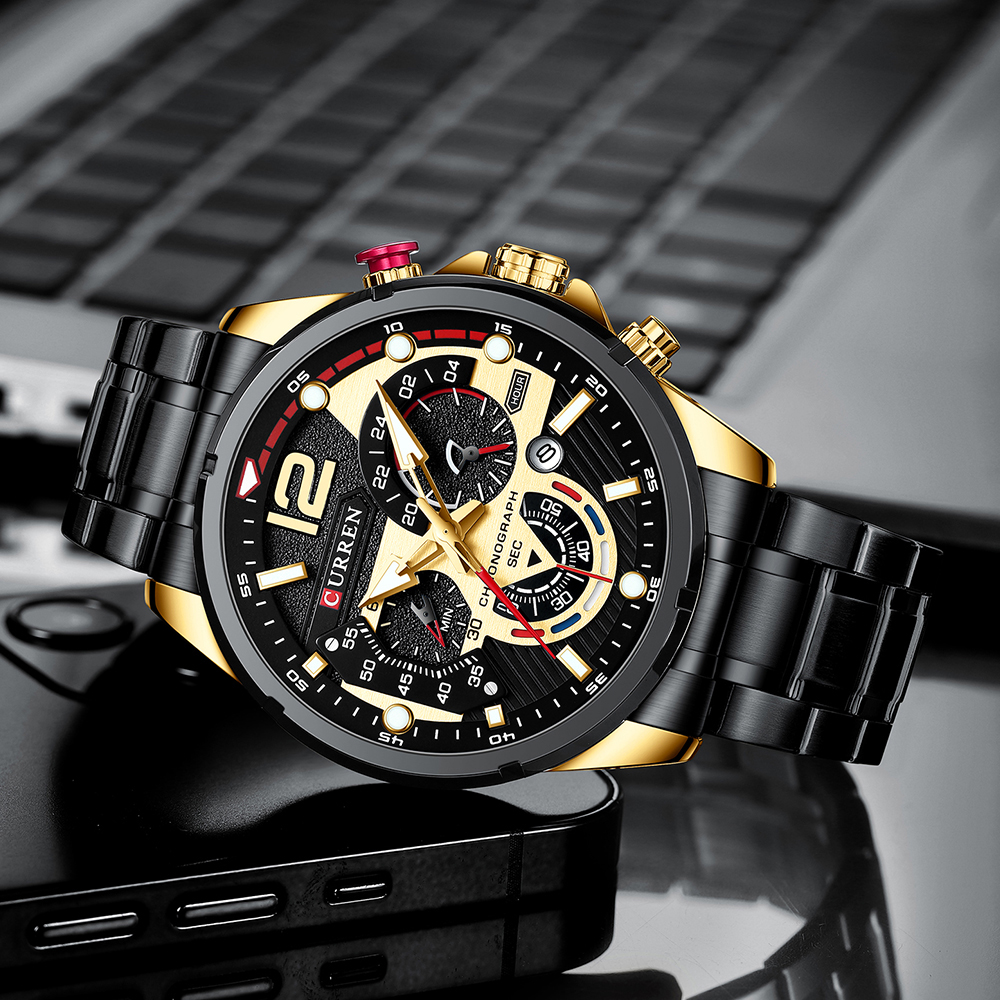 CURREN Men watches Original Brand Casual Sport Quartz Chronograph Wristwatches Luxury Clock with Luminous Watch 8395