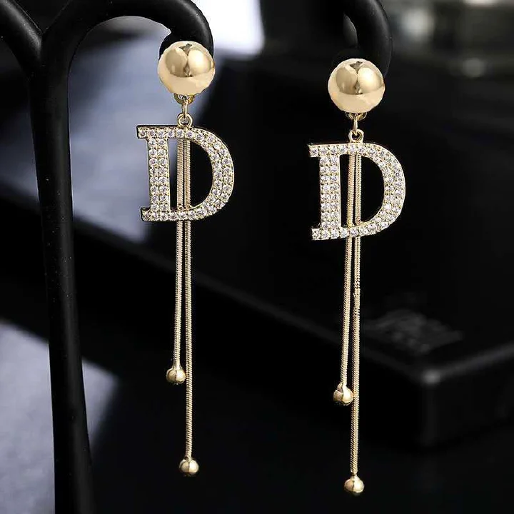 2PCS/SET 925 Silver Needle Mesh Red Long Simple Fashion Earrings Versatile Personality Korean Earrings Elegant Earrings Earrings