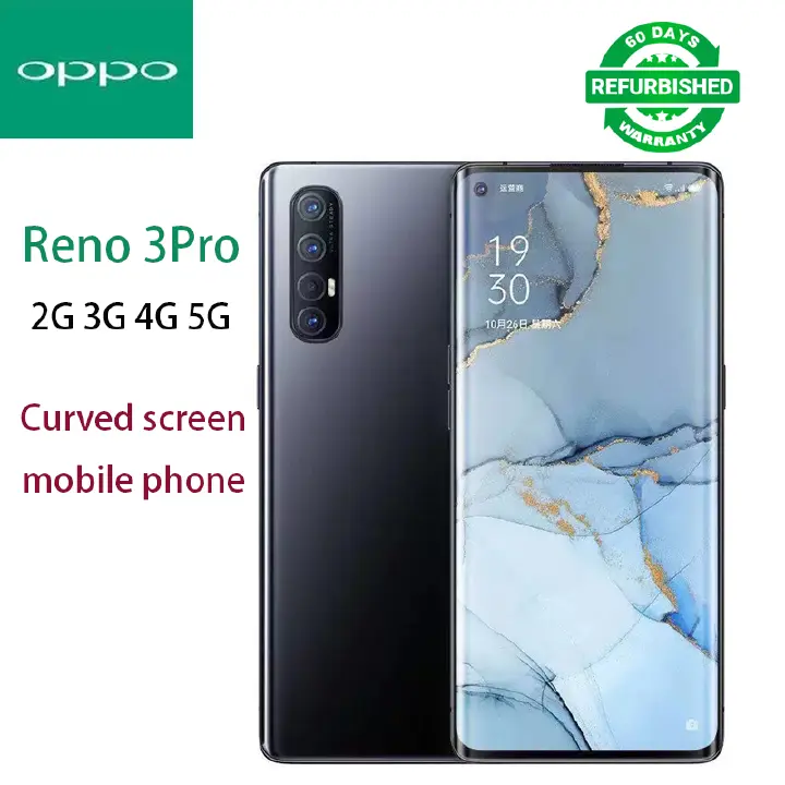 Refurbished oppo Reno3 Pro reno 3Pro 5g Smartphone with curved screen 48mp + 32mp + 8mp face and screen fingerprint double unlocking